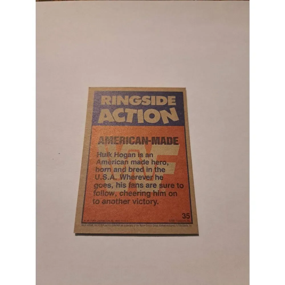 1987 Topps WWF Hulk Hogan #35 American Made Wrestling Trading Card Titan!!!! - Picture 2 of 2